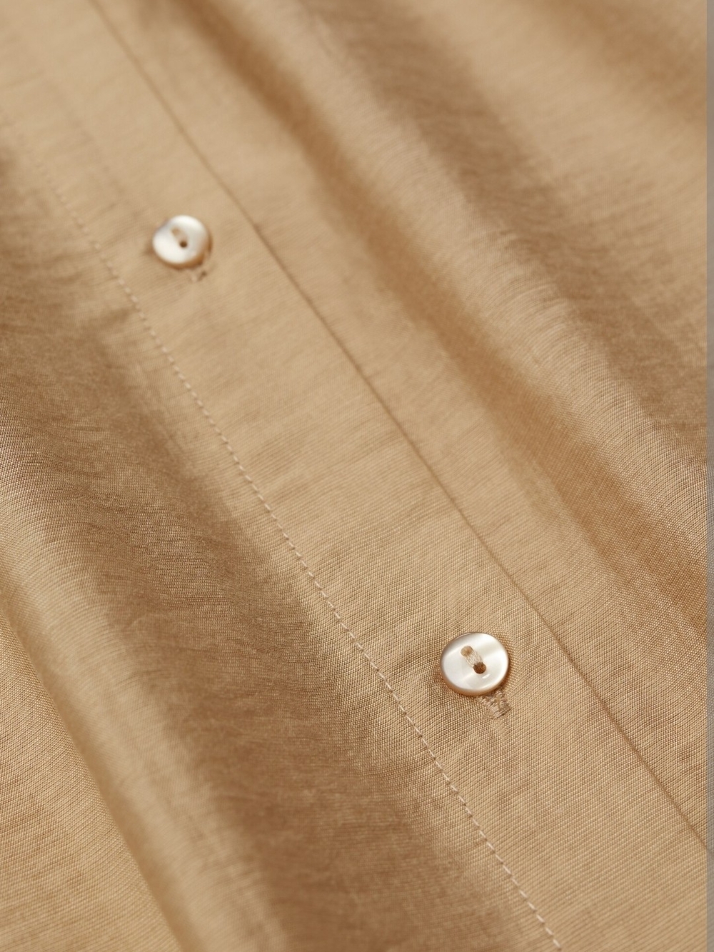 Mango Long Sleeve Button-Front Maxi Dress in Camel Size 8 - Picture 3 of 8